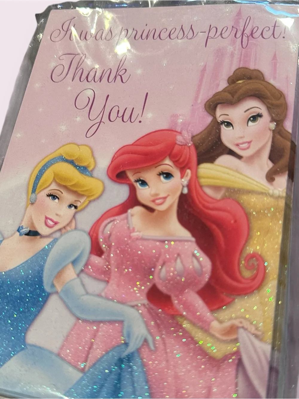 Disney Princess Pink Party Invitations (10) And Thank You Notes (8) w/Envelopes